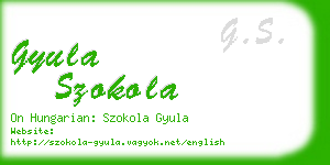 gyula szokola business card